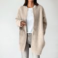 thumbnail image 3 of Scyoekwg Womens Coats Outerwear Winter Fall and Winter Warm Button Long Jacket with Pocket Winter Warm Jackets Casual Solid Color Outwear Loose Long Sleeve Outerwear (Beige,XS), 3 of 4