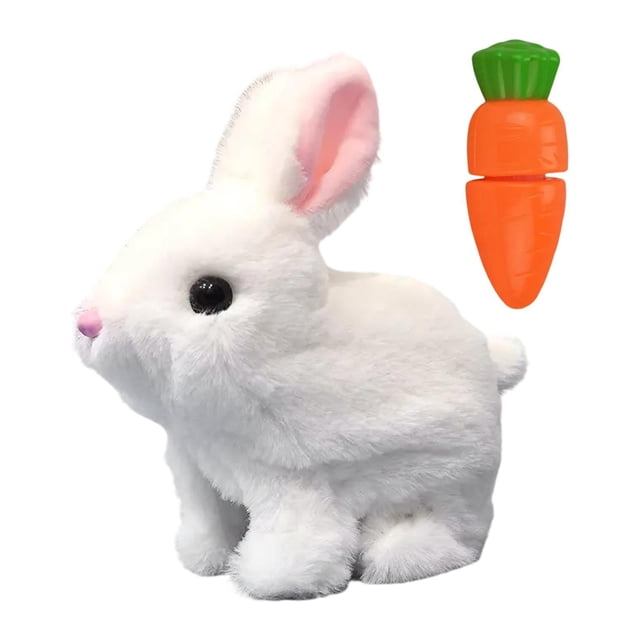 Conejo suave juguete electrónico mascota de peluche lindo juguete interactivo conejo de felpa electrónica para niñas y regalo de cumpleaños