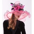 thumbnail image 5 of Women's Kentucky Derby Church Dress Hat Wide Brim Leaf Flower Bridal Shower Hat, 5 of 5