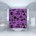 thumbnail image 2 of Halloween Shower Curtain Black Alchemy Skull Skeleton Ghost Pumpkin Magic Witch Witchcraft Moon Star Gothic Spooky Halloween Fabric Bathroom Decor Curtain with Hooks, 2 of 3
