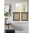 thumbnail image 3 of Black Brown Retro Greek Key Tier Curtains 36 Inch Length,Sheer Curtains for Bedroom Living Room Window Geometric Greece Ancient Rustic Small Half Window Kitchen Curtains & Drapes 27.5"x36" 2 Panels, 3 of 6