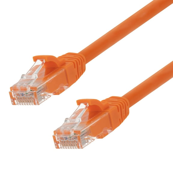 NavePoint Ethernet Patch Cable CAT6A, UTP, 24AWG, 2 Ft,  10 pack, Orange