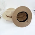 thumbnail image 4 of XmhyTop Sombrero masculino panameño, talla M (56 - 58cm), sombrero de paja, caqui claro, 1 pieza, 4 of 5
