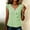 Green, variant on Ladies’ Casual Loose Checkered V Neck Button Up Sleeveless Pullover Top for Summer Daily Wear and Beach Vacation