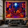 thumbnail image 5 of Black Cats & Pumpkins on Porch, Magical Moody Gothic Halloween Decor for Dark Art Lovers, Spooky Wall Art Halloween Gift Tapestry Wall Hanging for Bedroom, Living Room and Dorm, 5 of 6