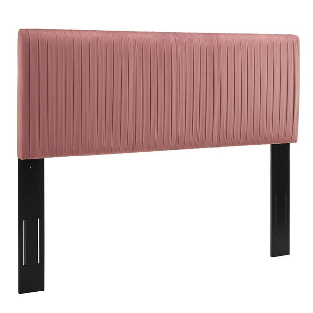 Eloise Channel Tufted Performance Velvet Full or Queen Headboard Dusty Rose
