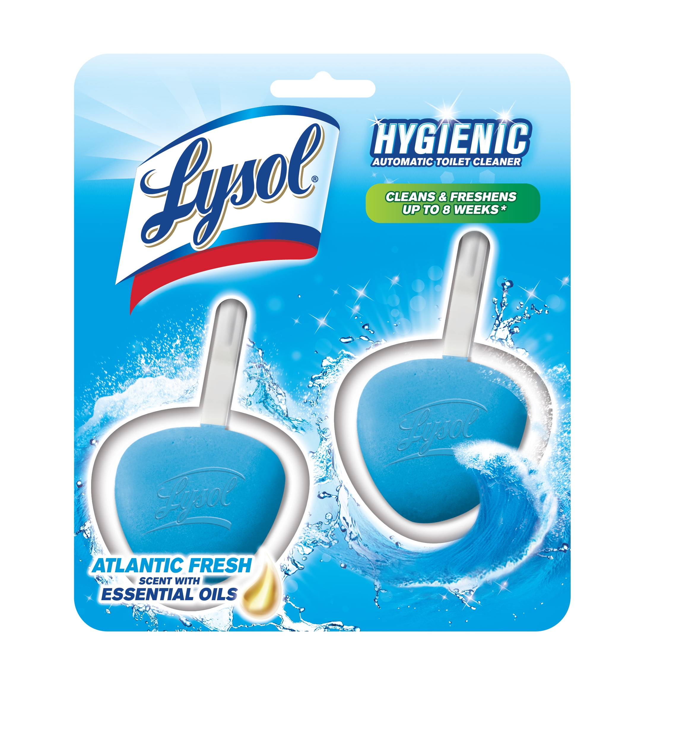 Lysol Hygienic Automatic Toilet Bowl Cleaner, Atlantic Fresh, 2ct