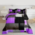 thumbnail image 2 of Feelyou Chic Geometric Abstract Bedding Comforter Set, Purple Square Rectangle Twin Comforter Sets, Teen Kid Child Adult Reversible Bedding Set, Ultra Soft Home Decor, 2pcs, 2 of 8
