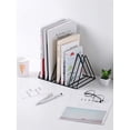 thumbnail image 4 of PENNGKE Magazine Holder,Newspapers Holder,Letters Storage,Desktop File Sorter Organizer Triangle Bookshelf Decor Home Office,Black, 4 of 5