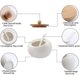 thumbnail image 2 of 3-piece Porcelain Condiment Jar Set With Bamboo Lids And Ceramic Spoons, 2 of 5