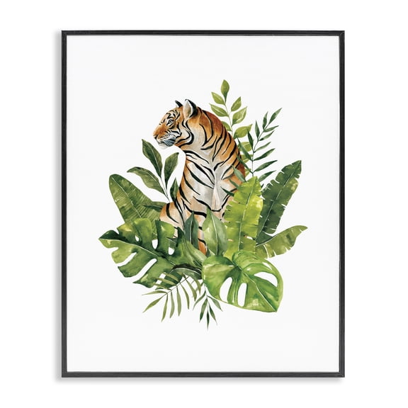 Stupell Industries Bohemian Exotic Jungle Tiger Black Framed Giclee Art, 11 x 14, by Bethany Sandoval