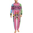thumbnail image 2 of The Powerpuff Girls Women Men Pajamas Zipper Onesie Jumpsuit Hooded One Piece Sleepwear, 2 of 8
