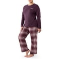 thumbnail image 6 of Wrangler Women's & Women's Plus Long Sleeve Top and Flannel Pajama Bottom, 2-Piece Set, 6 of 13