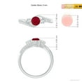 thumbnail image 4 of ANGARA Natural Ruby and Diamond Three Stone Bypass Ring in 14K White Gold for Women (Size-5mm) | July Birthstone, Birthday, Anniversary, Jewelry Gift for Women | Natural Ruby Ring, 4 of 8