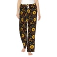 thumbnail image 2 of Lsque Fall Daisy Leaf Print Women's Pajama Pants, Lounge Pant - Comfortable Home Wear,Elastic Waistband, Stylish Design-Small, 2 of 9