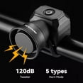 thumbnail image 2 of Bicycle Electric Horn Black ABS USB Rechargeable Bicycle Cycling Bell Speaker, 2 of 9