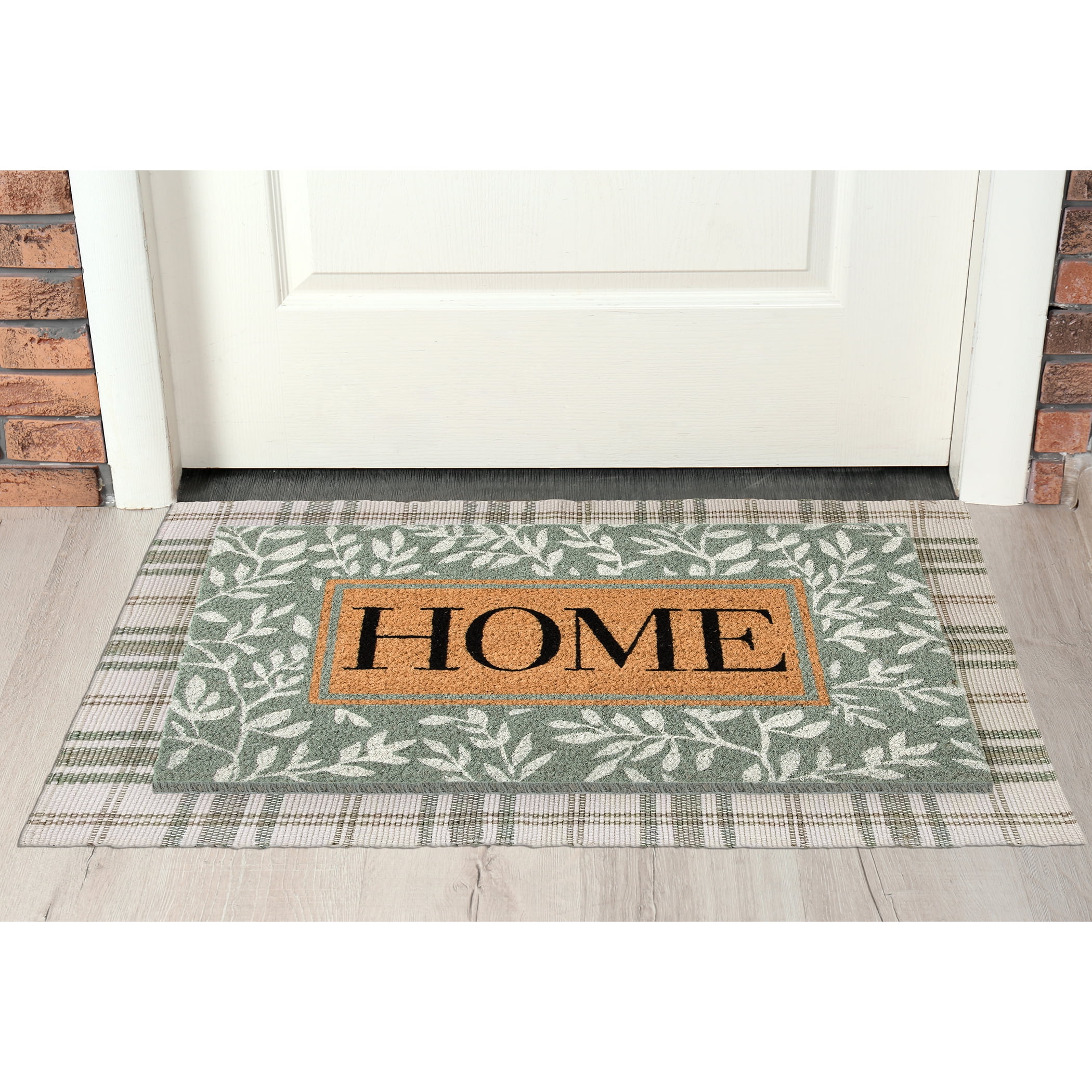 Plaid Layering Rug, Grey, 24"x36"