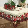 thumbnail image 3 of Christmas Tablecloth Waterproof Christmas Tree/Holly Table Cloths for New Years Holiday Party and Dining Decoration-60 * 102" Rectangle, 3 of 7