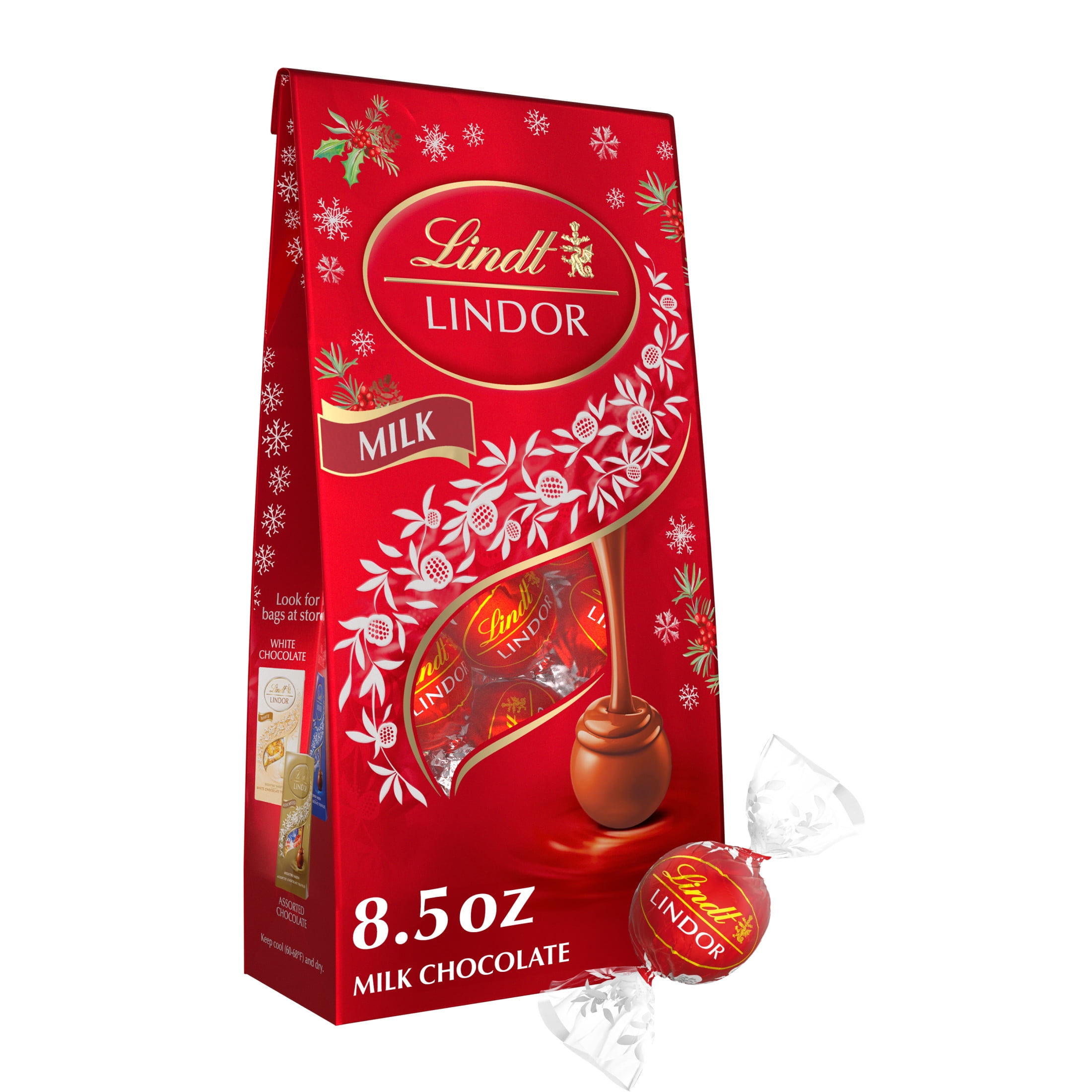 Lindt Lindor Peppermint White Chocolate Christmas Candy Truffles
