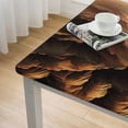 thumbnail image 4 of nygtbtfer Elastic Edged Tablecloth, Grand in Square Dining Table Cover, for Outdoor Indoor Holiday Picnic Party Cloth, Brown White, 4 of 7