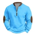 thumbnail image 2 of Timegard Long Sleeve Shirts for Men Plus Size Zipper V Neck Stand Collar Athletic Workout Shirts Tops, 2 of 6