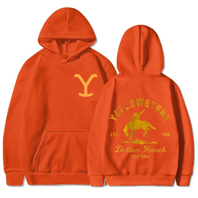 Sudadera con capucha informal de manga larga con estampado de Yellowstone Dutton para hombre y mujer