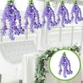 thumbnail image 4 of Artificial Lilac Flowers, Plastic Hanging Vine Garland, Wedding Arch Ceiling Decor, Multicolor Fake Flower Strings, Home Office Party Decoration, Realistic Floral Arrangement, 4 of 6