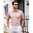 thumbnail image 4 of COOFANDY Men's Waffle Knit Polo Shirt and Shorts Set 2 Pieces Outfits Summer Suit Casual Tracksuit with Pockets, 4 of 7