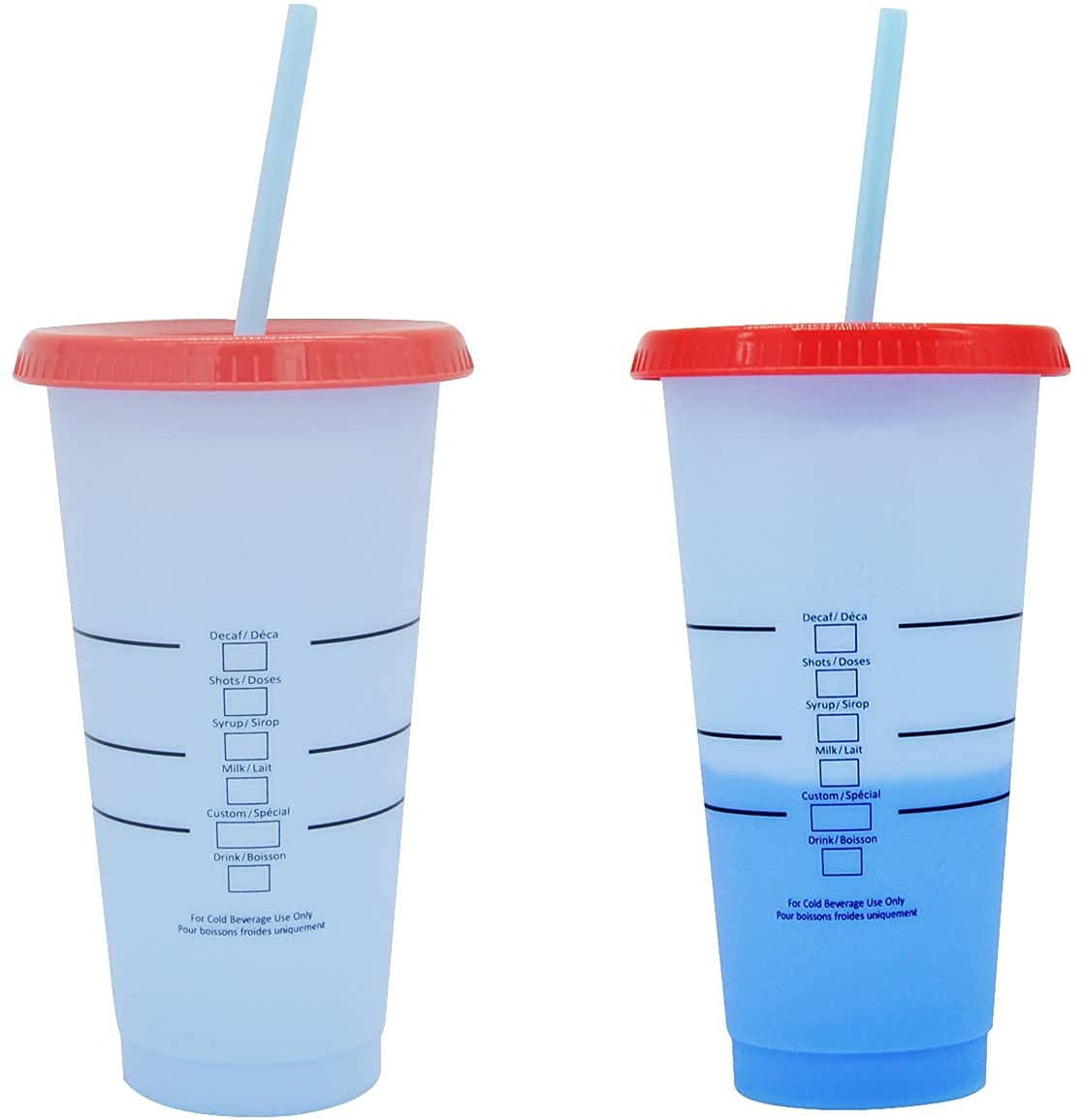 2022 New 5 Style Starbucks Tumbler Color Changing Confetti Reusable Plastic  Tumbler with Lid and Straw Cold Cup, 24 Fl Oz, Set of 1 or 5 LDYLIST