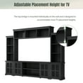 thumbnail image 5 of Harper & Bright Designs Entertainment Wall Unit with Bridge, Modern TV Console Table for 70'' TV with Cabinets and Open Shelves, Tempered Glass Door, Black, 5 of 15