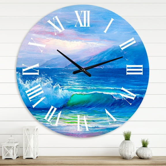 Designart 1 in Coastal Wall Clock