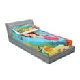 thumbnail image 2 of Underwater Fitted Sheet & Pillow Sham Set, Mermaid Swimming Underwater in the Ocean Smiles Cheerful Happiness Theme, Decorative Printed 4 Piece Bedding Decor Set, Twin, Multicolor, by Ambesonne, 2 of 3