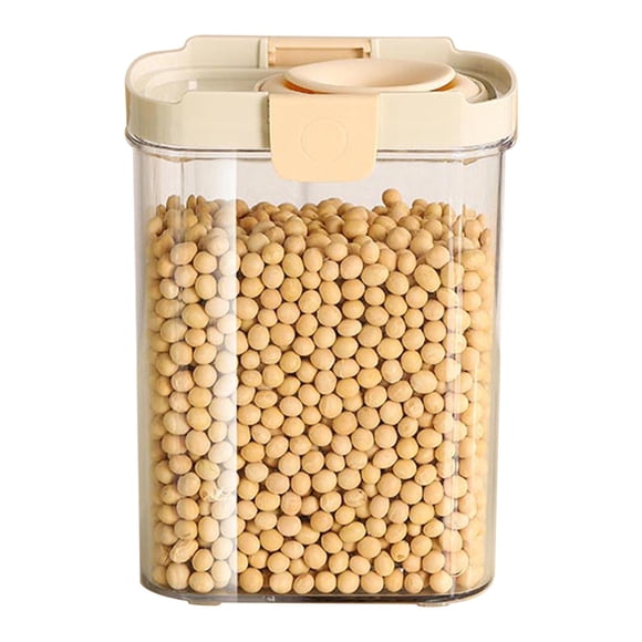 Food Storage Container, Airtight Cereal Jar, Plastic Food-grade Canister with Double Seal, Clear Abs and Pet, for Dry Goods at Home,No Iron,YISHFHP,C