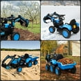 thumbnail image 5 of Luku 12V 3 in 1 Kids Ride on Excavator & Tractor with Detachable Trailer for Boys Girls, Blue, 5 of 7