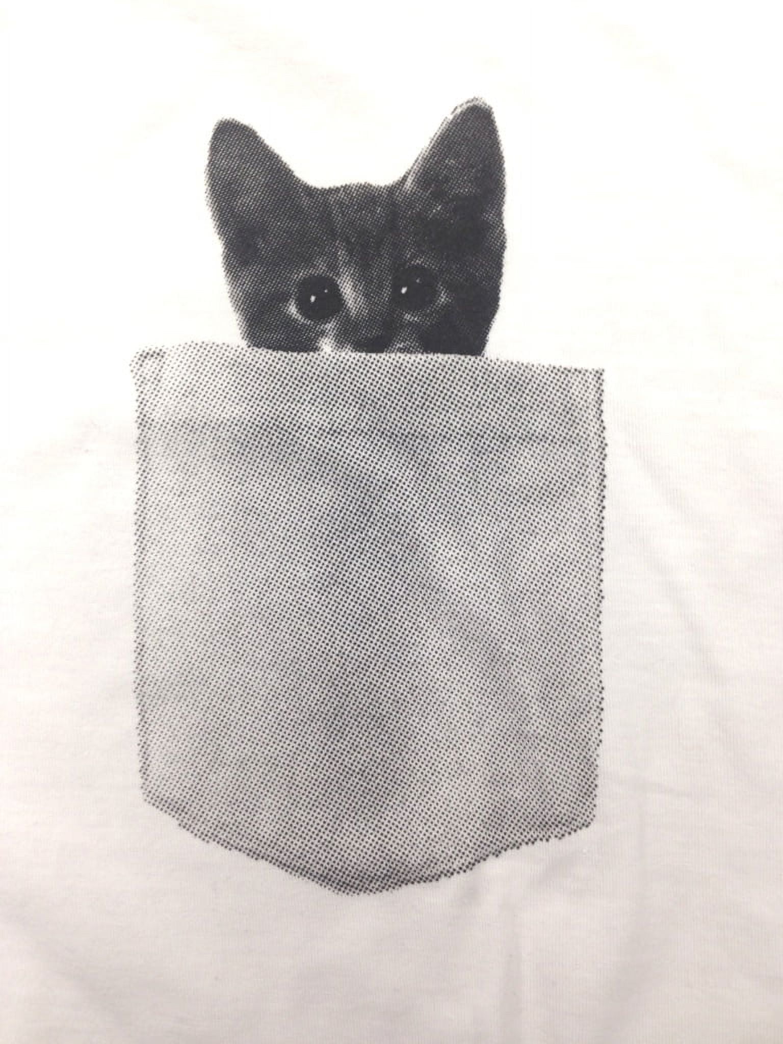 Mens Pocket Cat T Shirt Funny Printed Peeking Pet Kitten Animal Tee For Guys Graphic Tees Walmart