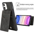 thumbnail image 2 of for iPhone 11 Wallet Case with RFID Blocking Card Holder,PU Leather Magnetic Buttons Portrait Stand with 6 Card Slots Flip Wrist Strap Shockproof Case for iPhone 11 6.1 Inch,Black, 2 of 15
