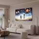thumbnail image 3 of Póster de lienzo con dos niños bailando con globos en el cielo nocturno, decoración de dormitorio, paisaje deportivo, decoración de oficina, regalo, estilo marco, 20 x 30 cm, 3 of 8