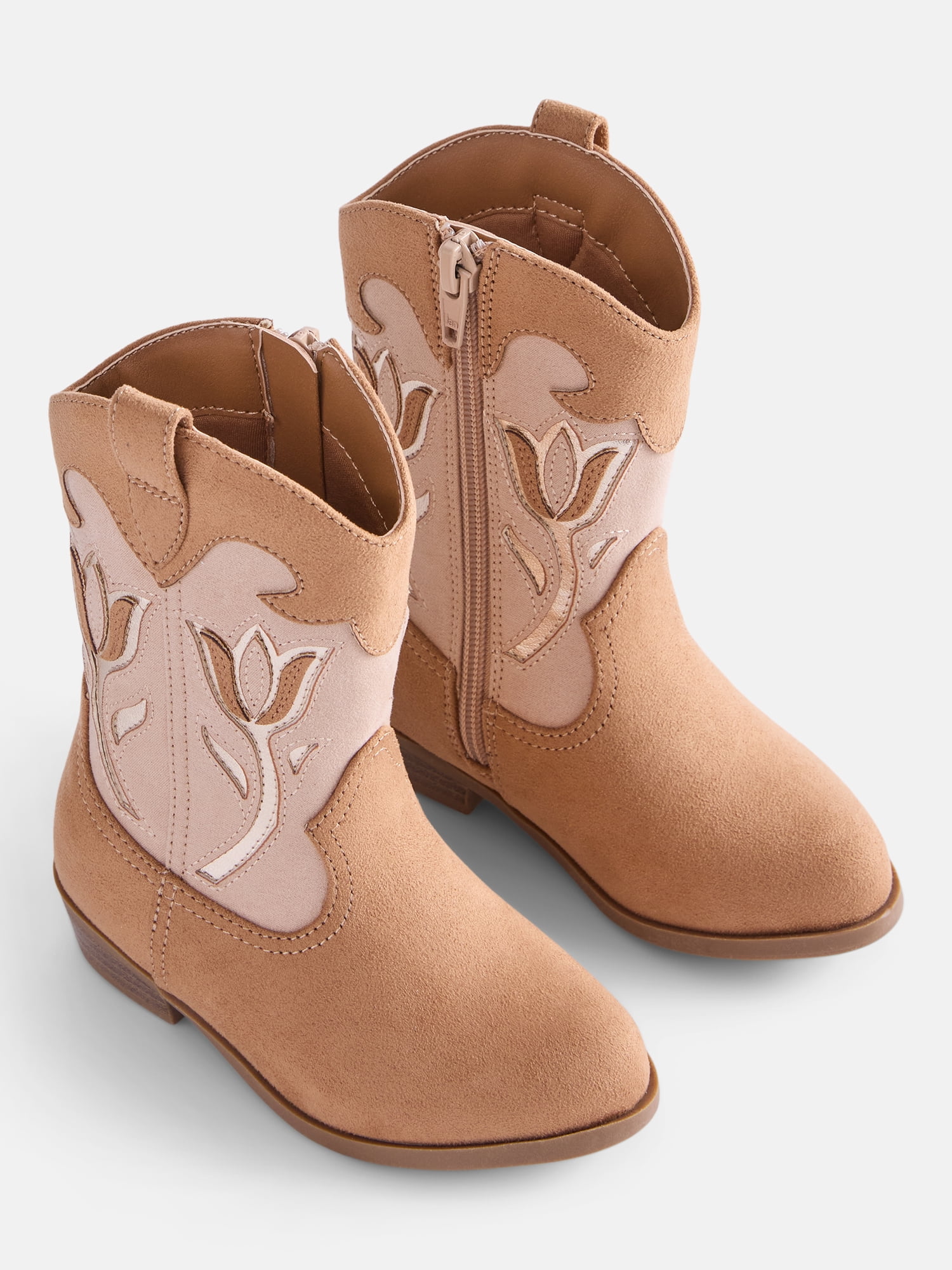 Wonder Nation Toddler, Little, & Big Girls Tulip Flower Cutout Western Boots