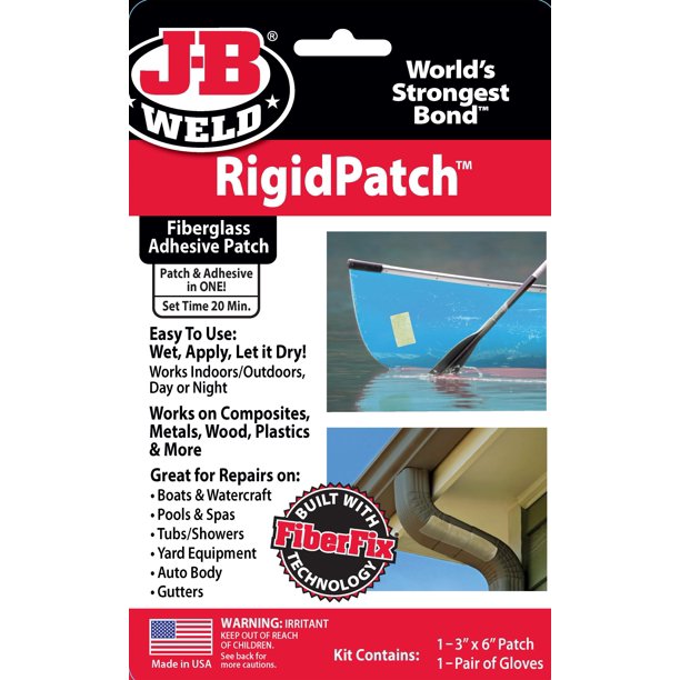 JB Weld Rigid Patch Fiberglass Adhesive Patch 3x6"