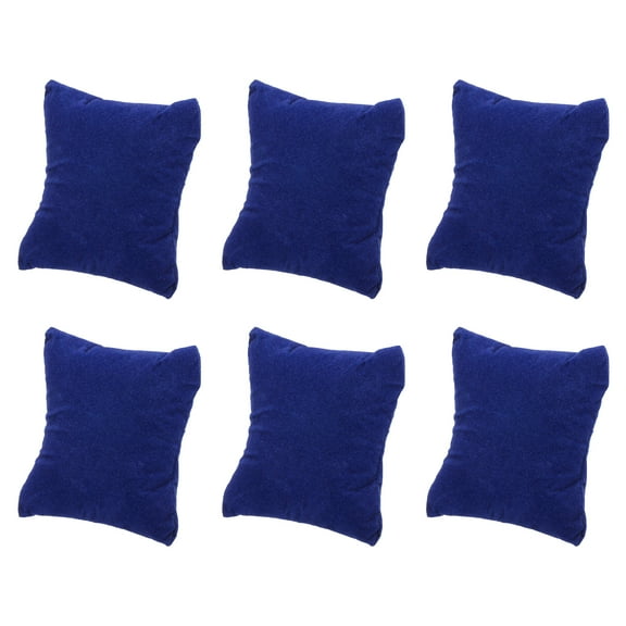 Uxcell 6Pack 3.35" x 2.95" Flannelette Bracelet Watch Pillow Jewelry Display Pillows, Blue