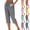 Style1-Black capri pants for women, variant on Maqroz Capris for Women with Pockets Cotton Linen Loose Fit Drawstring Elastic Waist Straight Leg Cropped Trousers for Summer Travel Beach Casual