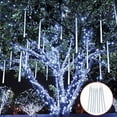 thumbnail image 3 of Star Meteor Shower Rain Lights, 30cm 8 Tubes 144 LED Valentine Lights Icicle Snow Falling Christmas Lights Outdoor Raindrop Lights, Xmas Wedding Party Tree Holiday Decoration, 3 of 6