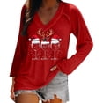 thumbnail image 2 of FDGIU Plus Size Christmas Tops for Women, Funny Xmas Tree Graphic Long Sleeve Tunic, Festive Holiday Tee, 2 of 6