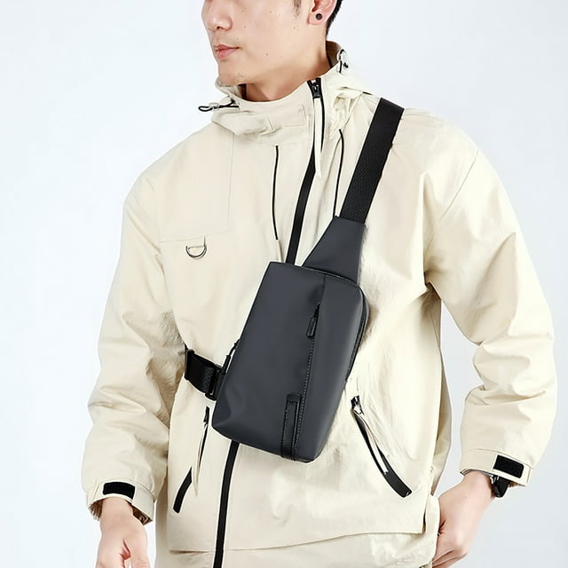 Bolso bandolera impermeable para hombre, bandolera business de 25x17x7cm, tejido de alta densidad, cremalleras con cerradura, múltiples bolsillos, sistema de transporte transpirable, ideal para