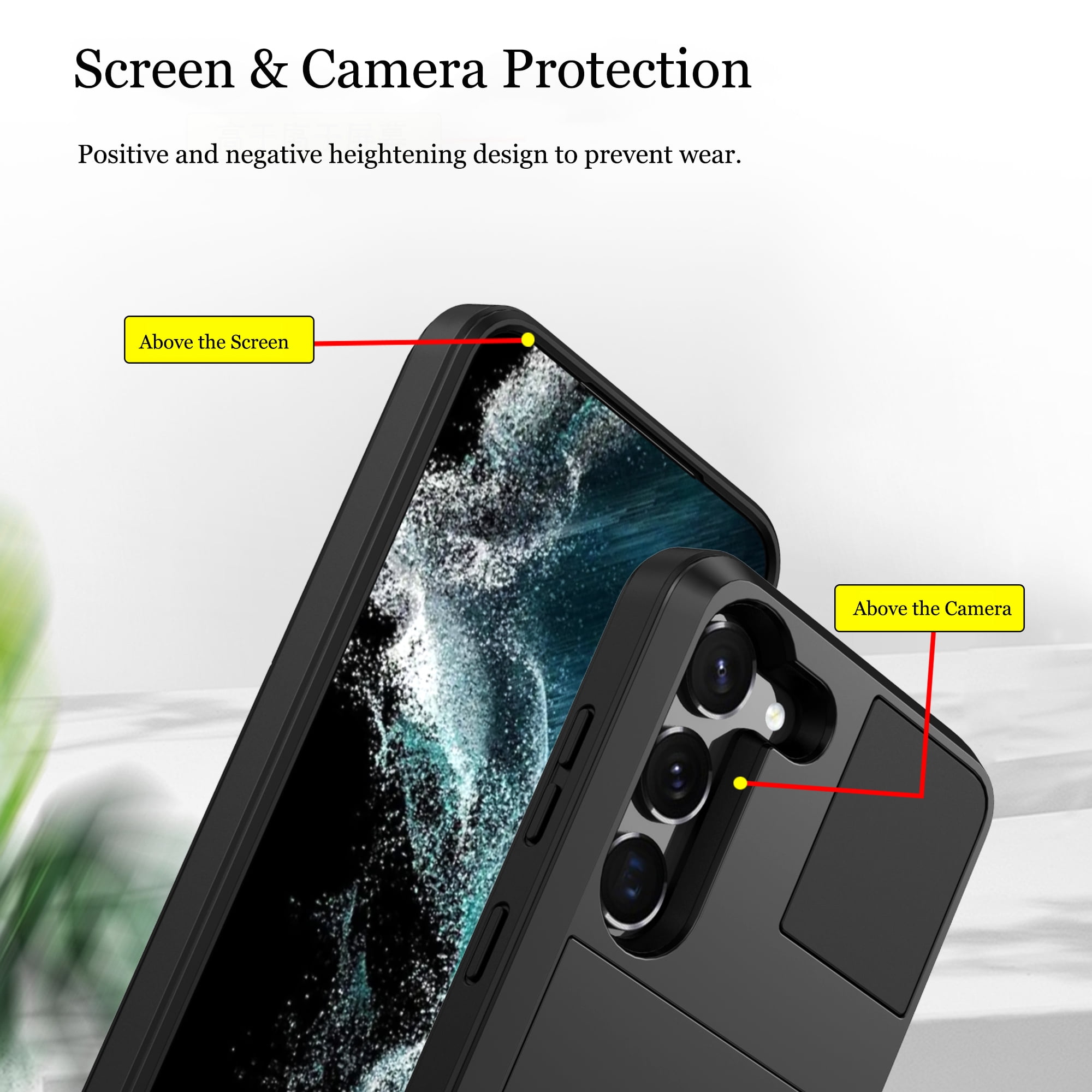 for Samsung Galaxy S22 Case Wallet Credit Card Holder ID Slot Sliding Door Hidden Pocket Men Women Anti-Scratch Dual Layer Hybrid Bumper Armor Protective Shell Back Cover,Darkblue
