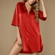thumbnail image 1 of Camisón corto de seda helada para mujer, lencería, ropa interior, bata, vestido de dormir, 1 of 5
