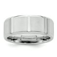 thumbnail image 1 of SS 8mm Brushed Fancy Band Size 10.5 Size 10.5, 1 of 4