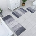 thumbnail image 5 of Daiosportswear Soft Absorbent Bathroom Rugs 4-Piece Set,Non-Slip Shower Mats with Toilet Lid Cover,Plush Microfiber Machine Washable Bath Mats,Modern Home Decor for Bathroom Bedroom, 5 of 7