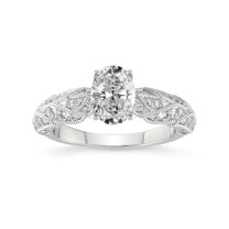 Oval Shape 3 Carat IGI Certified Lab Grown Diamond Ring | 14K White Gold | Vintage Willow Lab Diamond Engagement Ring | FG-VS1-VS2 Quality Friendly Diamonds