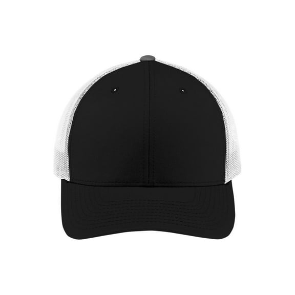 Sport Tek Unisex Trucker Cap Black/White - One Size For All